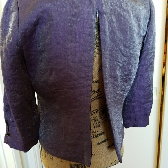 Purple silver shimmer elegant top tunic open back brooch embellished 12P - Picture 3 of 7